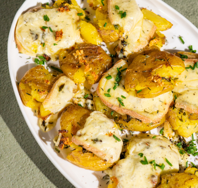 Smashed Raclette potatoes
