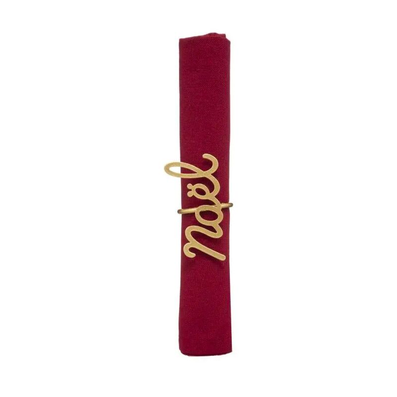 2 ronds de serviette dorés Noël