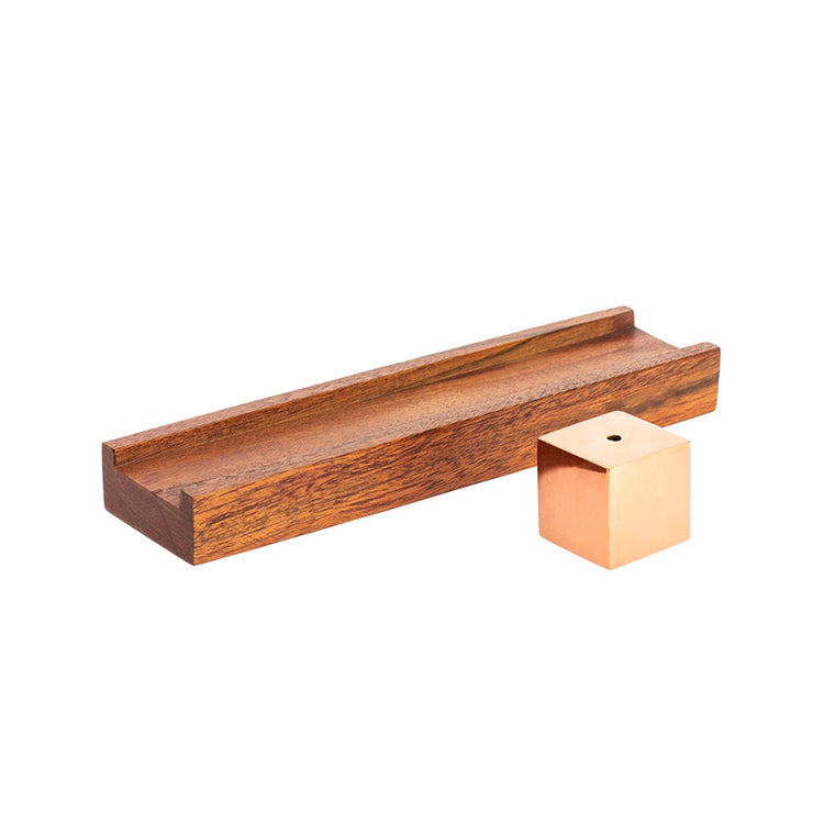 Porte-encens Paramita avec un cube en cuivre Tierra Zen