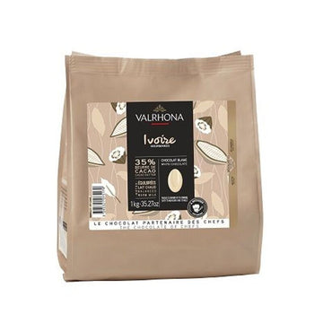 Fèves de chocolat blanc Ivoire 35% 1 kg Valrhona
