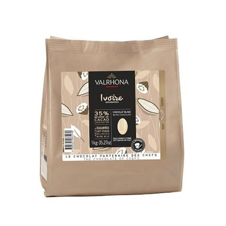 Fèves de chocolat blanc Ivoire 35% 1 kg Valrhona