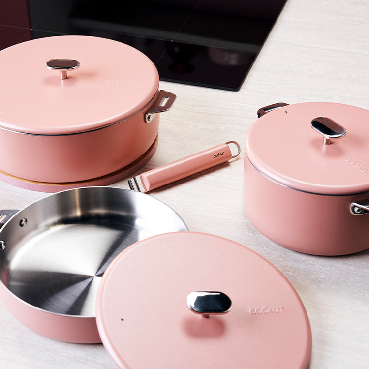 Couvercle en inox 24 cm rose La Merveilleuse Cookut