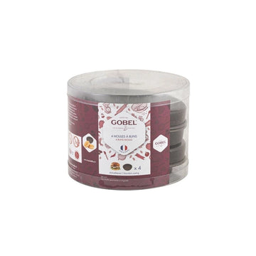 Boîte de 4 moules à pains burger acier antiadhésif 10 cm Gobel