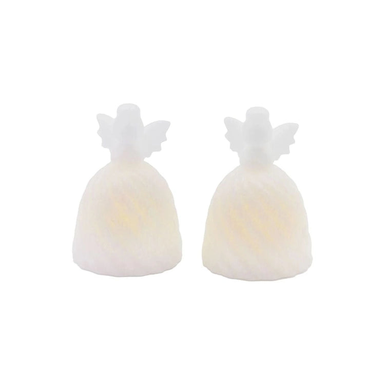 Lot de 2 anges LED décoratifs en cire 10cm blanc AOC