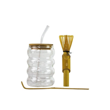 Coffret matcha latte 4 pièces bambou verre Yoko Design