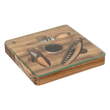 Coffret Sommelier Jules 4 pièces Bois Acacia Atmosphera JJA
