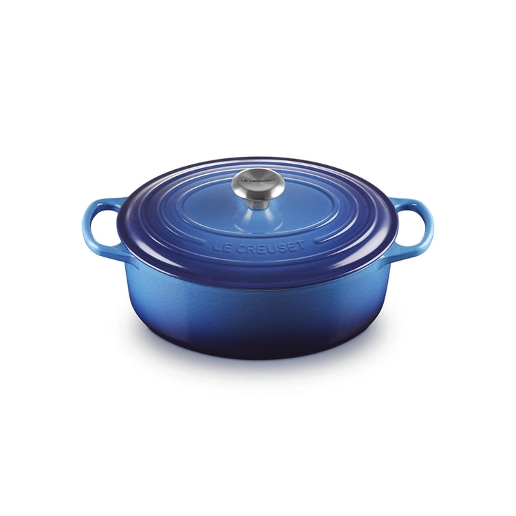 Cocotte ovale en fonte émaillée de 29 cm azur Le Creuset