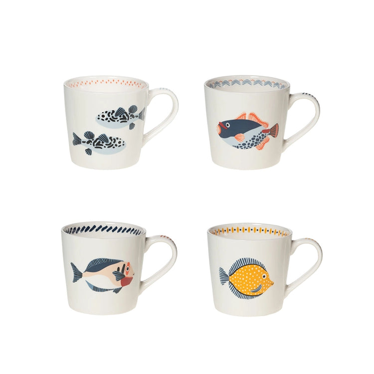 Coffret de 4 mugs en porcelaine 45cl Lorient Table Passion