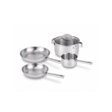 Set 2 poêles 1 casserole 1 faitout inox Chrome Cicla Beka
