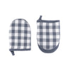 Set de 2 maniques en coton bleu Gingheam Tiseco