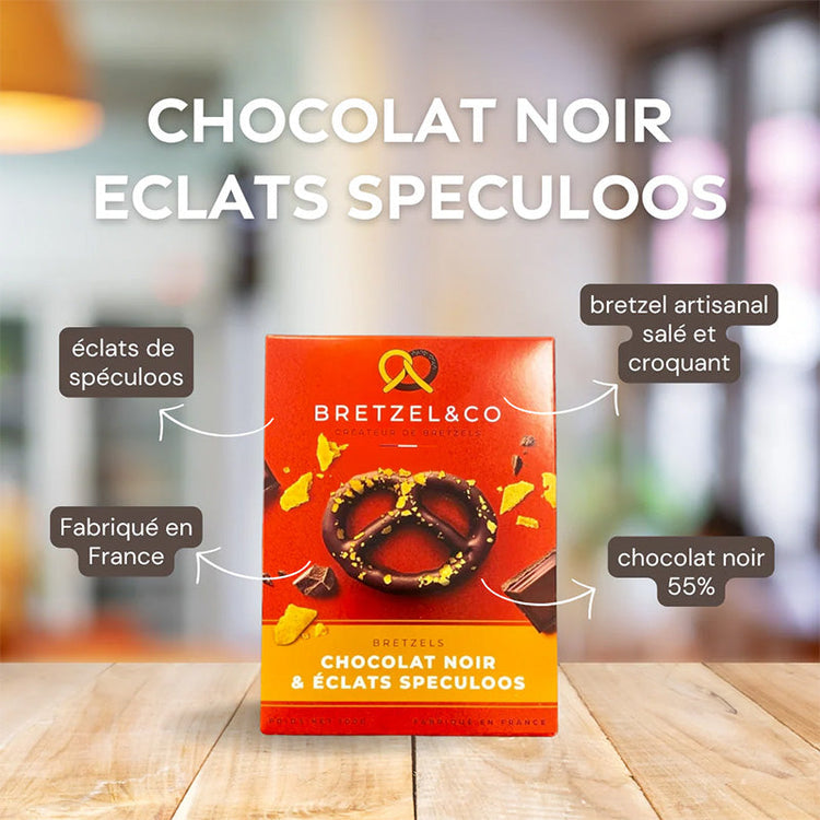 Bretzels chocolat noir et spéculoos 100g Bretzel&Co