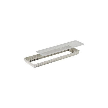 Moule à tarte perforé fer blanc fond amovible 35x11 cm Gris Tellier Gobel & Cie