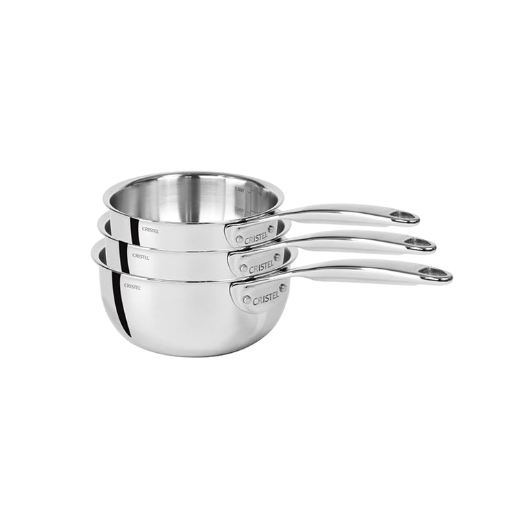 Set de 3 casseroles en inox Castel Pro Cristel