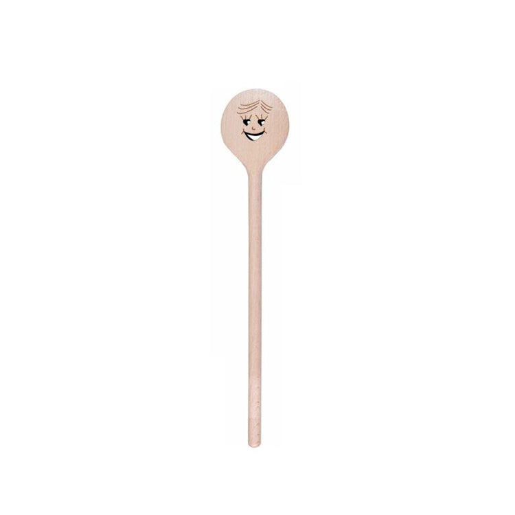 Cuillère ronde en bois de hêtre de 30 cm Smiley Patisse