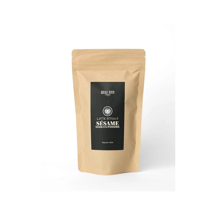 Sésame noir en poudre 100g sachet latte sans caféine Quai Sud