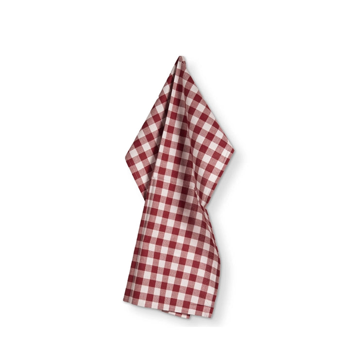 Torchon en coton rouge 50x70 Gingham Tiseco