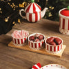 Théière avec filtre grès 54 cl Rouge et crème Candy Table Passion