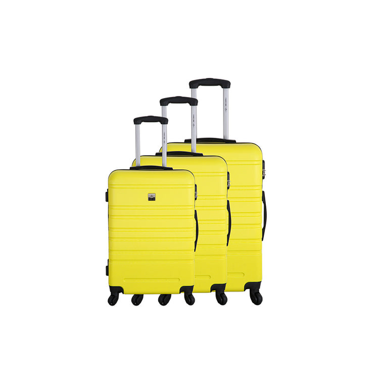 Set de 3 valises 4 roues ABS Jaune France bag