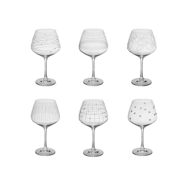 Coffret 6 verres à pied de 58cl Graphik Table Passion