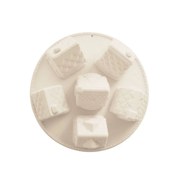 Moule 3D chalets de Noël 6 empreintes en silicone platine Scrapcooking