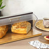 Boîte à pain Inox et bambou couvercle coulissant 39 cm 7 L Beige Five