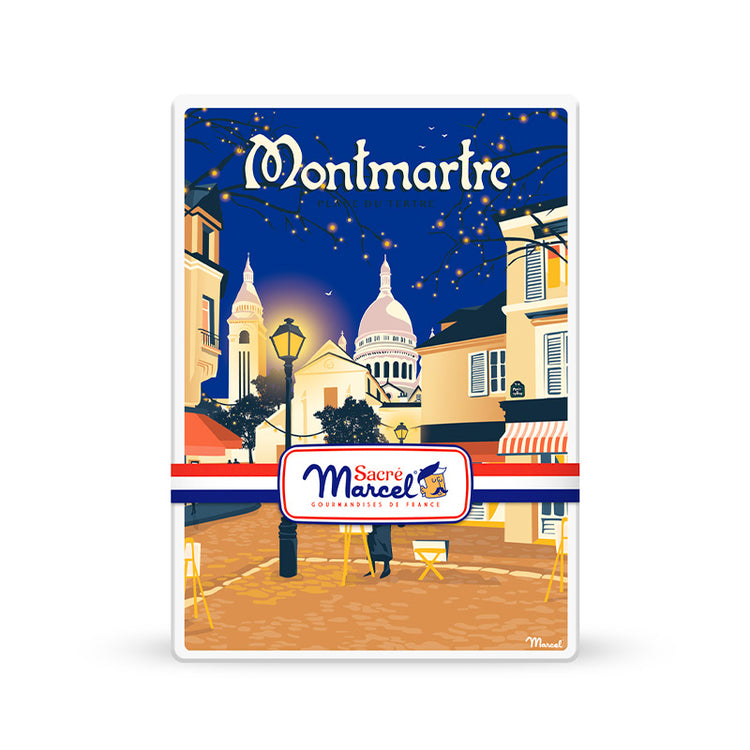 Boîte en métal biscuits macarons Montmartre Sacré Marcel