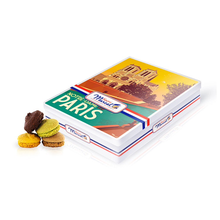 Boîte en métal biscuits macarons Notre Dame de Paris Sacré Marcel