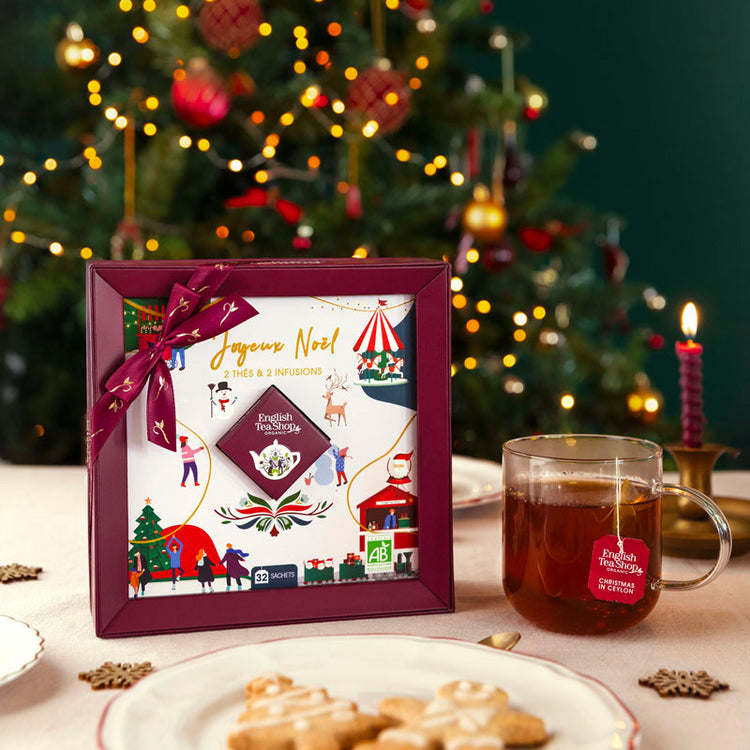 Coffret cadeau thés et infusions bio de Noël de 32 sachets English Tea Shop