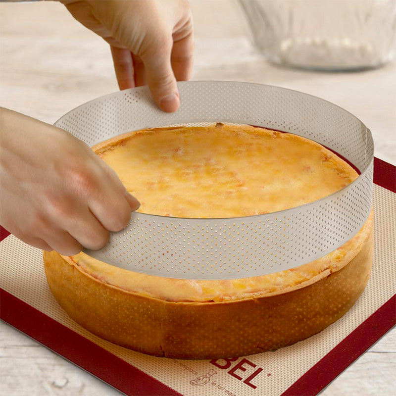 Cercle à tarte perforé inox 24x2cm Gobel