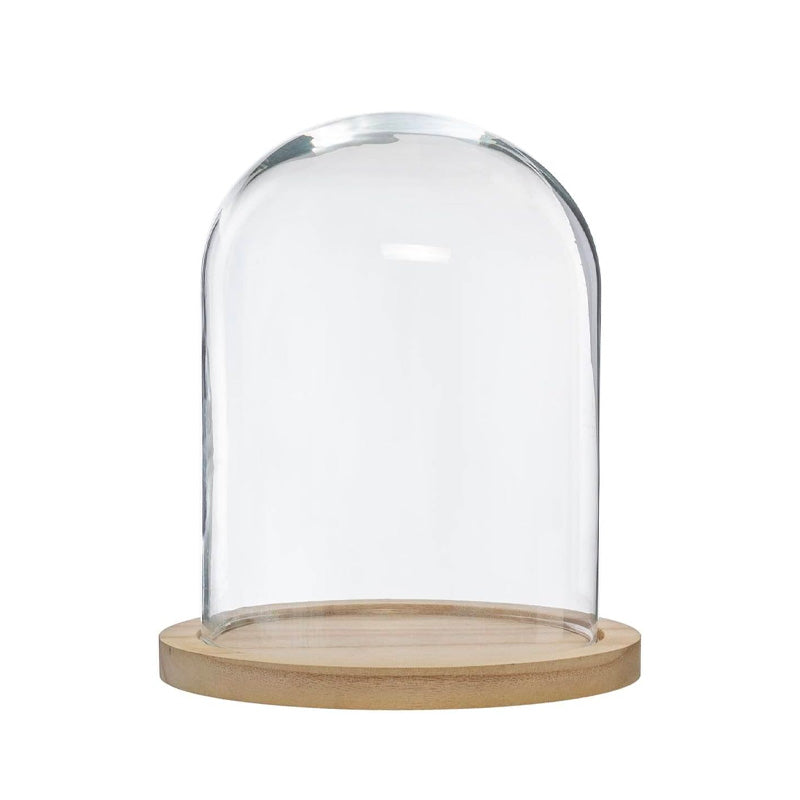 Cloche en verre et bois 29,5 cm Atmosphera