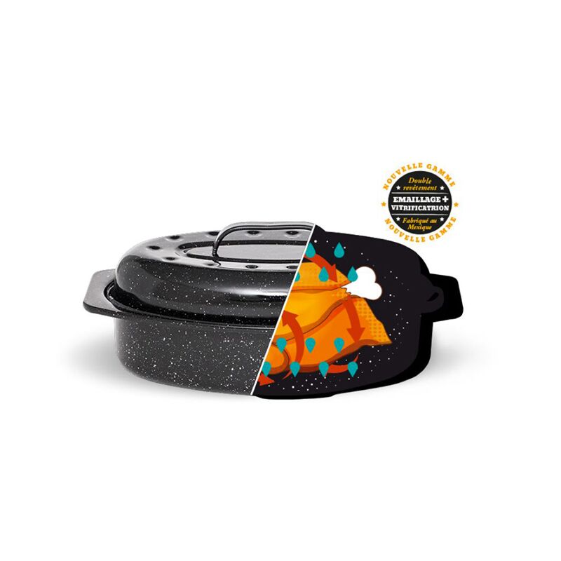 Cocotte roaster graniteware ovale GM Warmcook