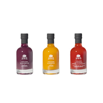 Coffret de 3 mignonnettes de vinaigres aux fruits de 50ml A L'Olivier