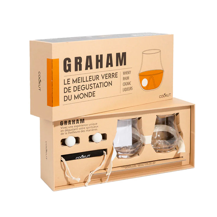 Coffret 2 verres pour spiritueux avec bille de marbre Cookut