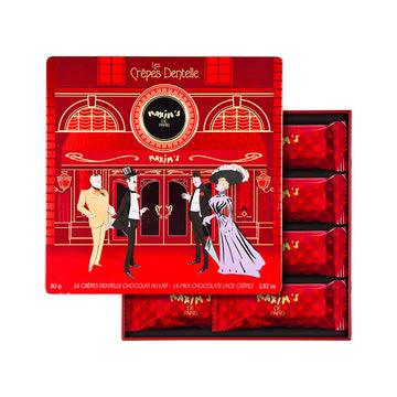 Coffret métal 16 crêpes dentelle chocolat au lait Maxim's