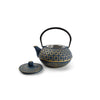 Coffret pause thé théière fonte 2 tasses 80 cl 10 cl Bleu mat Du Bruit dans la Cuisine