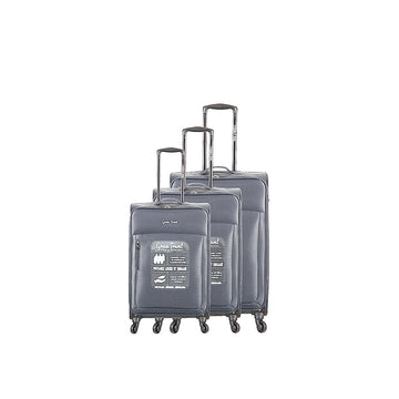 Set de 3 valises en Polyester Recyclé Anthracite Green Travel