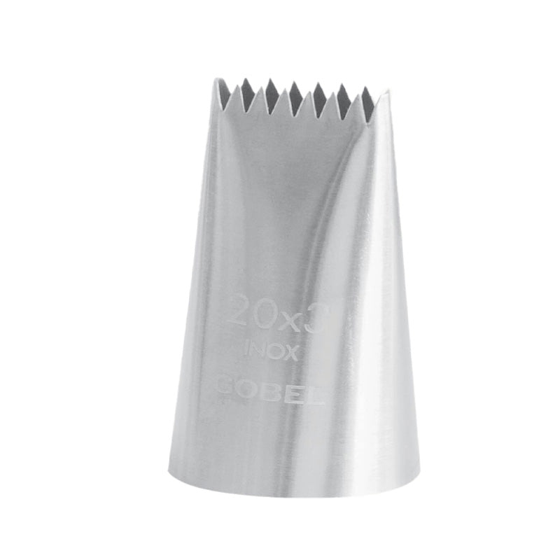 Douille à bûche cannelée 6 dents inox 20x3mm Gobel