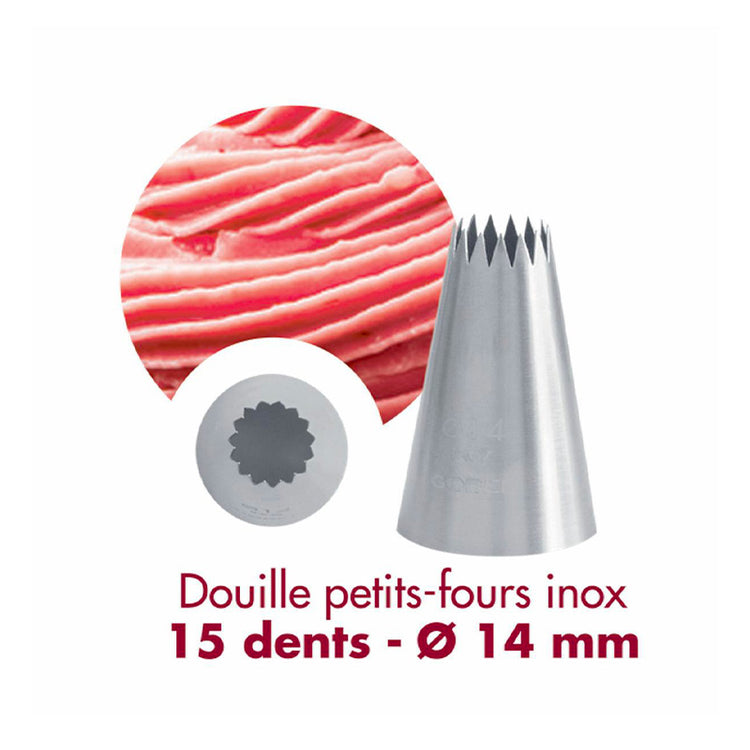 Douille à petits fours 15 dents inox 14mm Gobel