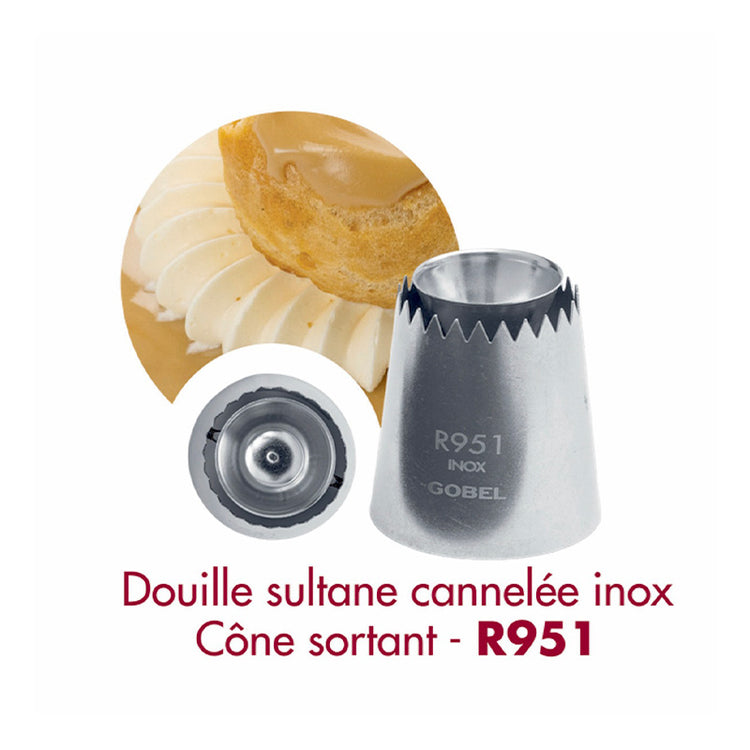 Douille sultane cannelée inox 30mm Gobel