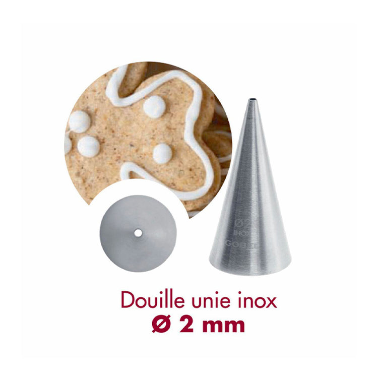 Douille unie inox 2mm Gobel
