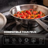 Poêle en inox Atma de Du Bruit dans la Cuisine avec des tomates cerises en cuisson sur une plaque de cuisson