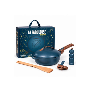 Coffret Poêle La Fabuleuse 24cm antiadhésive céramique poignée amovible myrtille Cookut