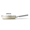 Poêle anti-adhésive 24 cm Crème Mat Années 50 Smeg