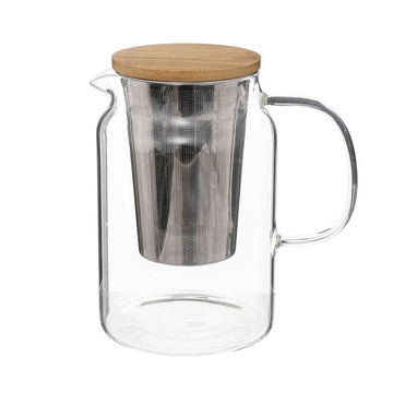 Théière Verre filtre inox couvercle bambou 90 cl Mia Secret de Gourmet