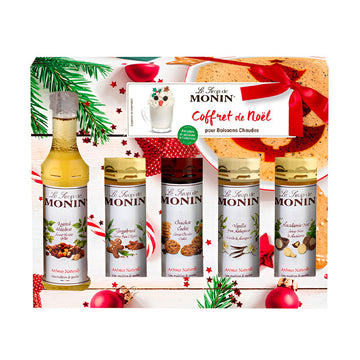 Coffret 5 sirops boissons chaudes de Noël Monin