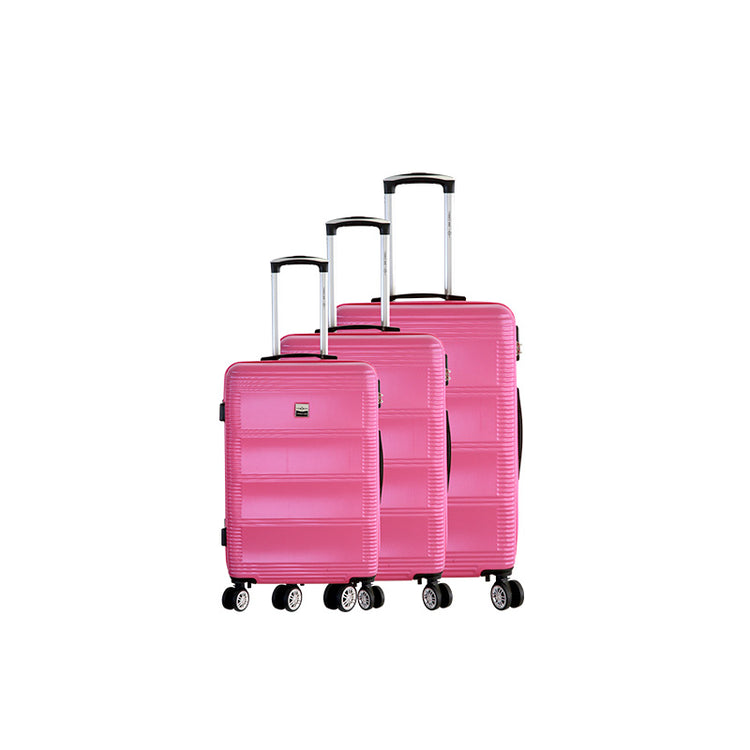 Set de 3 valises 8 roues ABS Fushia France bag
