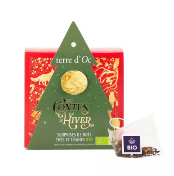 Boite de 6 infusettes surprise de thés et tisanes Bio de Noël Terre d'Oc