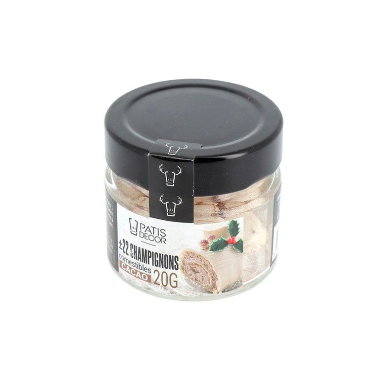 Décorations champignons en sucre cacao 30g Patisdecor