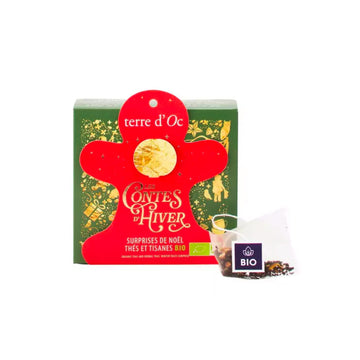 Boite de 6 infusettes surprise de thés et infusions Bio de Noël Terre d'Oc