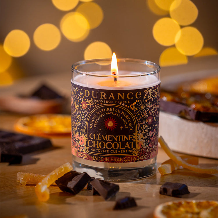 Bougie naturelle parfumée Clémentine Chocolat 180gr Durance